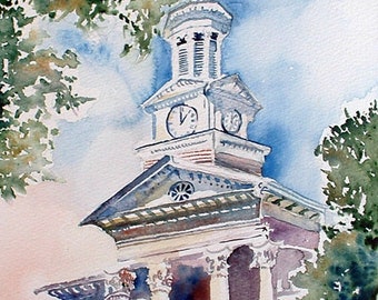 Shepherd University, Shepherdstown, West Virginia, WV matted print 8&quot;x10” by artist, Roxanne Shields
