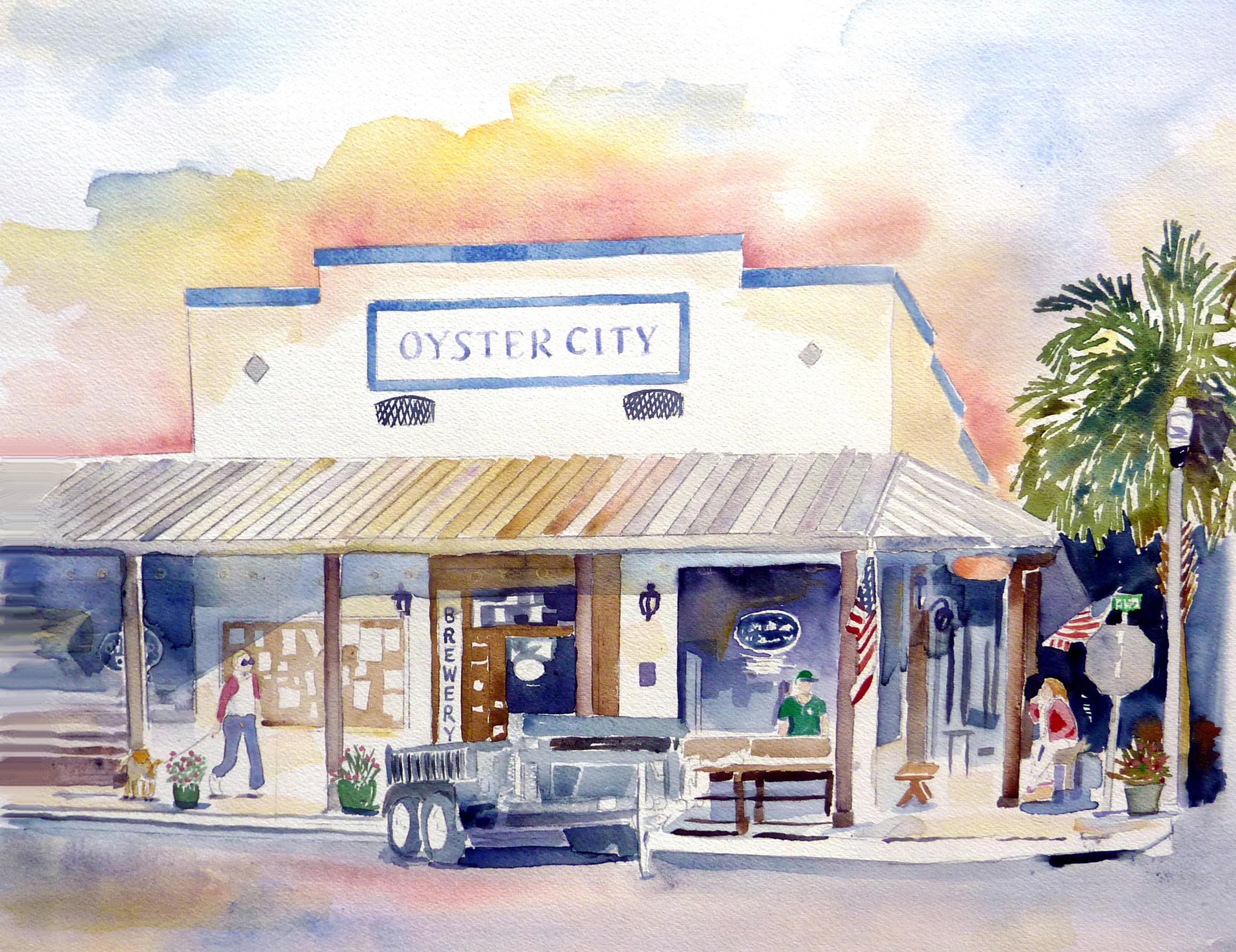 Oyster City Brewery, Apalachicola, Florida. Matted Print 11x14 by Artist, Roxanne Shields Etsy