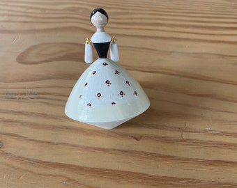 Trottola da ballerina popolare in legno d'acero dipinta a mano