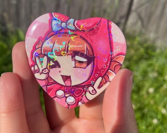 Overwatch Sanrio Heart Buttons - Dva Juno Kiriko Lucio Mercy Widowmaker