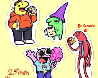 2.5in Smiling Friends Acrylic Keychains - Pim, Charlie, Glep