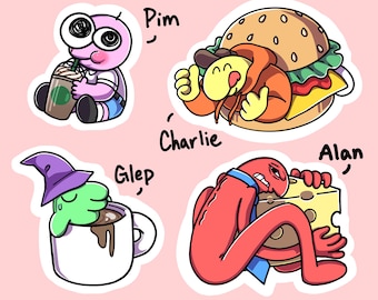 3in Smiling Friends Epoxy Acrylic Charm - Alan Charlie Pim Glep