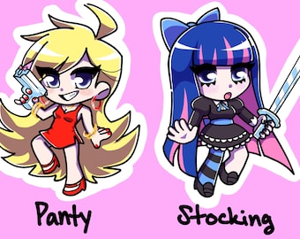 Panty and Stocking With Garterbelt Acrylic Charm: Double-Sided Epoxy, Colored Clasp