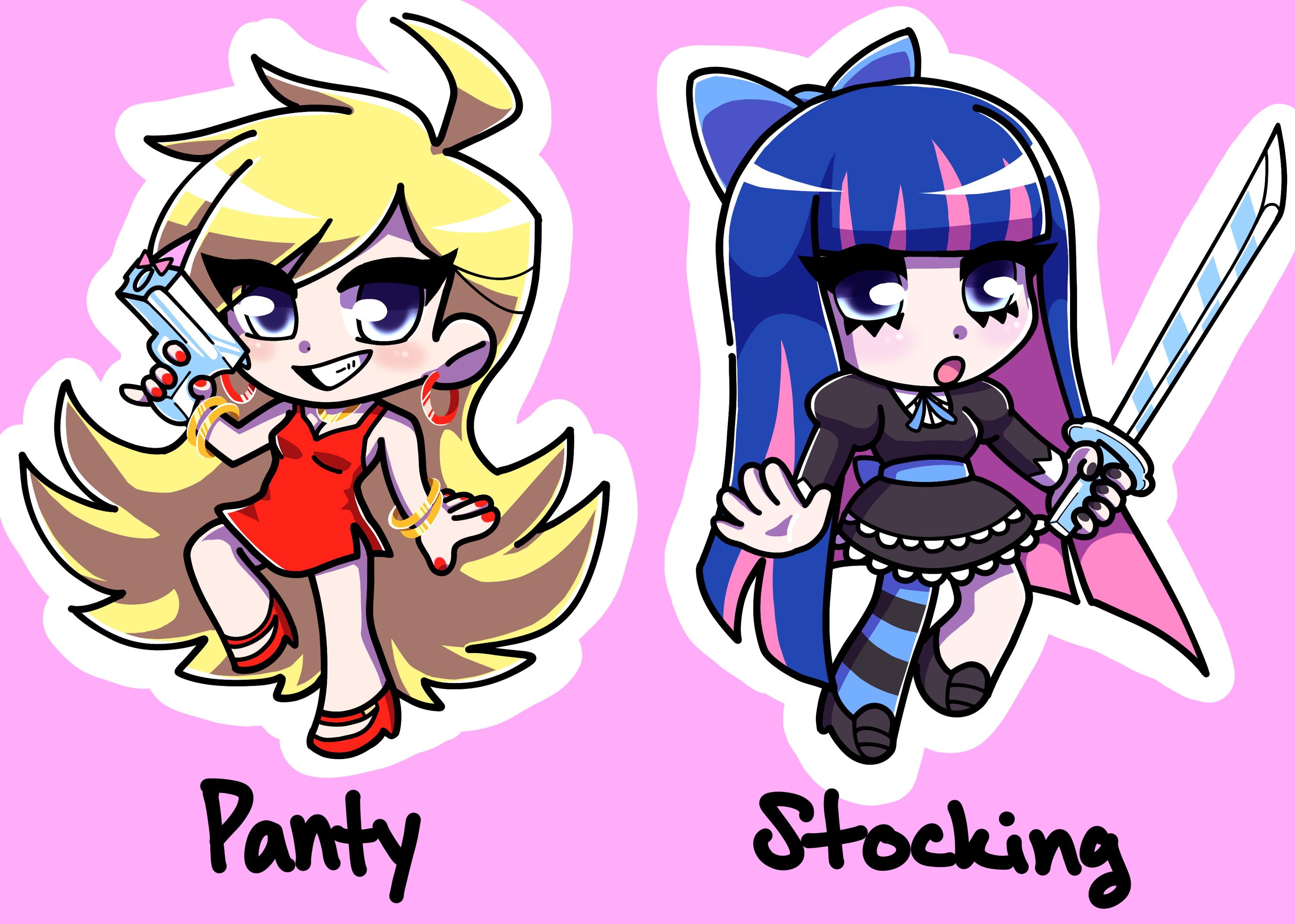 Panty and Stocking With Garterbelt Acrylic Charm: Double-sided