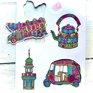 South Asia fridge magnets- Pakistani truck art, Indian art, Bangladeshi art