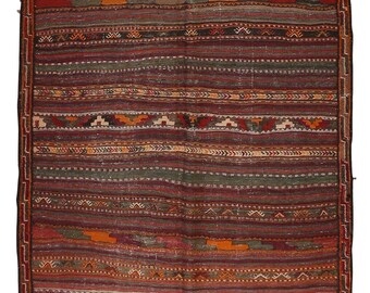 Vintage Kilim, 5'5 x 12'9, Hand-woven, wool