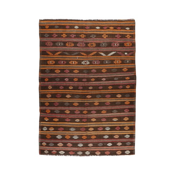 Vintage Kilim, 6'4 x 9', Hand-woven, wool