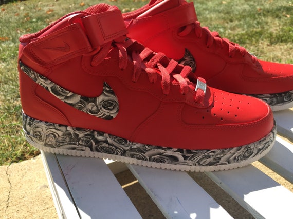 custom air force 1 red bottoms