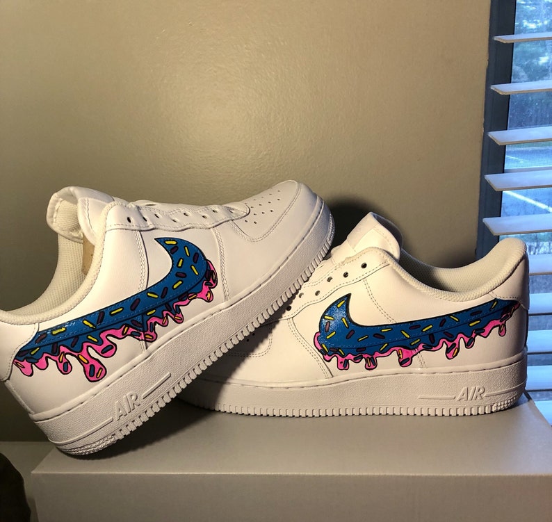Donut Drip Painted Shoes Custom Air Force 1 Sneakers Hand