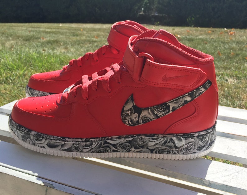 custom black and red air force 1