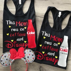 Runs on Disney & caffeine, Disney shirts for women, Disney, Coke and Diet Coke, Disney Coke, Disney Diet Coke