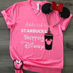 Disney Starbucks tee, Pink Drink, Starbucks pink drink, addicted to Starbucks, shopping and Disney, Disney shirts for women