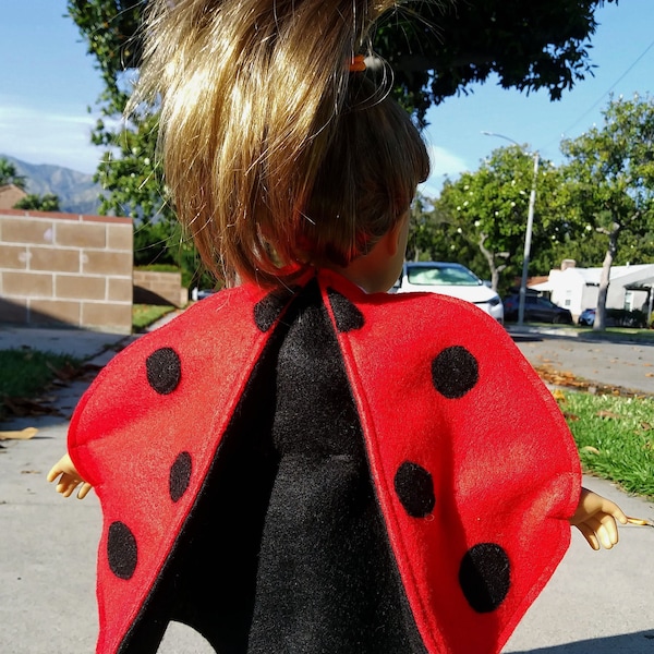 Combo Listing ****Doll AND Child Wings**** - Ladybug Wings - Costume - Eco-Felt - Easy On/Off Elastic Straps