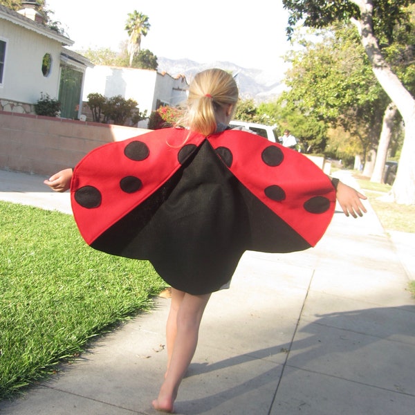 Ladybug Wings - Children's Pretend Play and Costume - Eco-Felt - Easy On/Off Elastic Straps