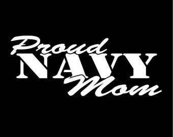 Proud Navy Mom Car Window, Laptop, Decal, Sticker