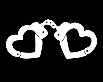 Heart Handcuffs Lovers Car Window Decal Laptop Sticker