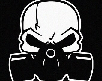 Skull with Gas Mask Toxic Skull Car Window Laptop Sticker