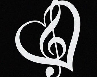 Music Lover Treble Clef, Car Window, Decal, Sticker,