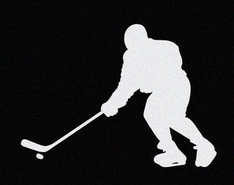 Hockey Player Silhouette Car Window, Decal, Sticker