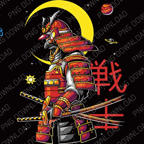 Samurai T Shirt Design prints dowload png black background