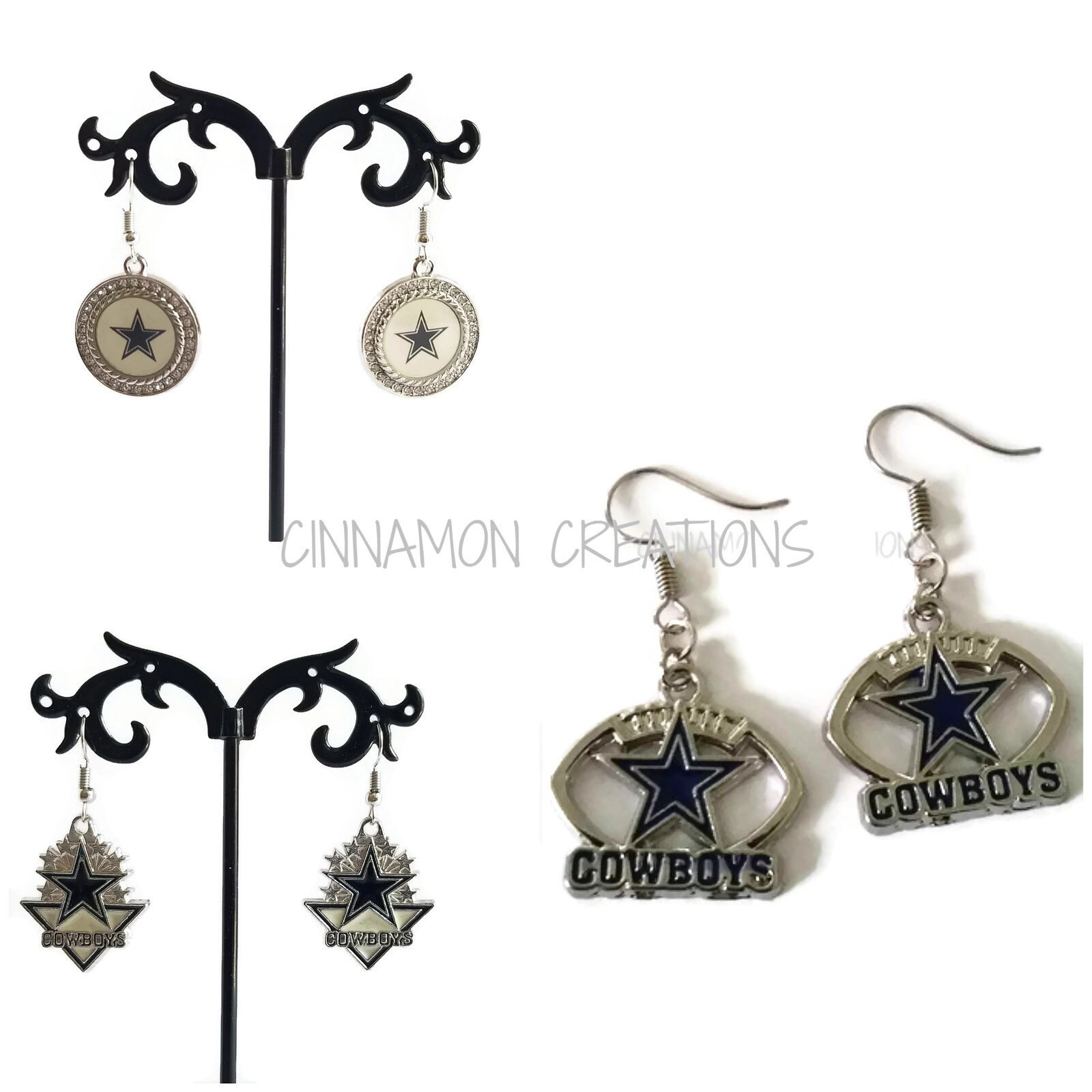 Dallas Cowboys Earrings Sports Team Earrings Football Etsy
