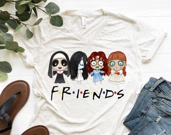 Scary Halloween Movie Friends Shirt Women, Friends Horror Unisex T Shirt, Killer Women Horror Graphic Tee, Slasher Serial Women Killers Tee
