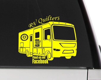Class A RV Decal, Camper Decal, RV Decal, Car Window Decal, RV Decor, Car Decal, Camping Decor, Glamping, Quilter Gift, Vinyl Car Decal