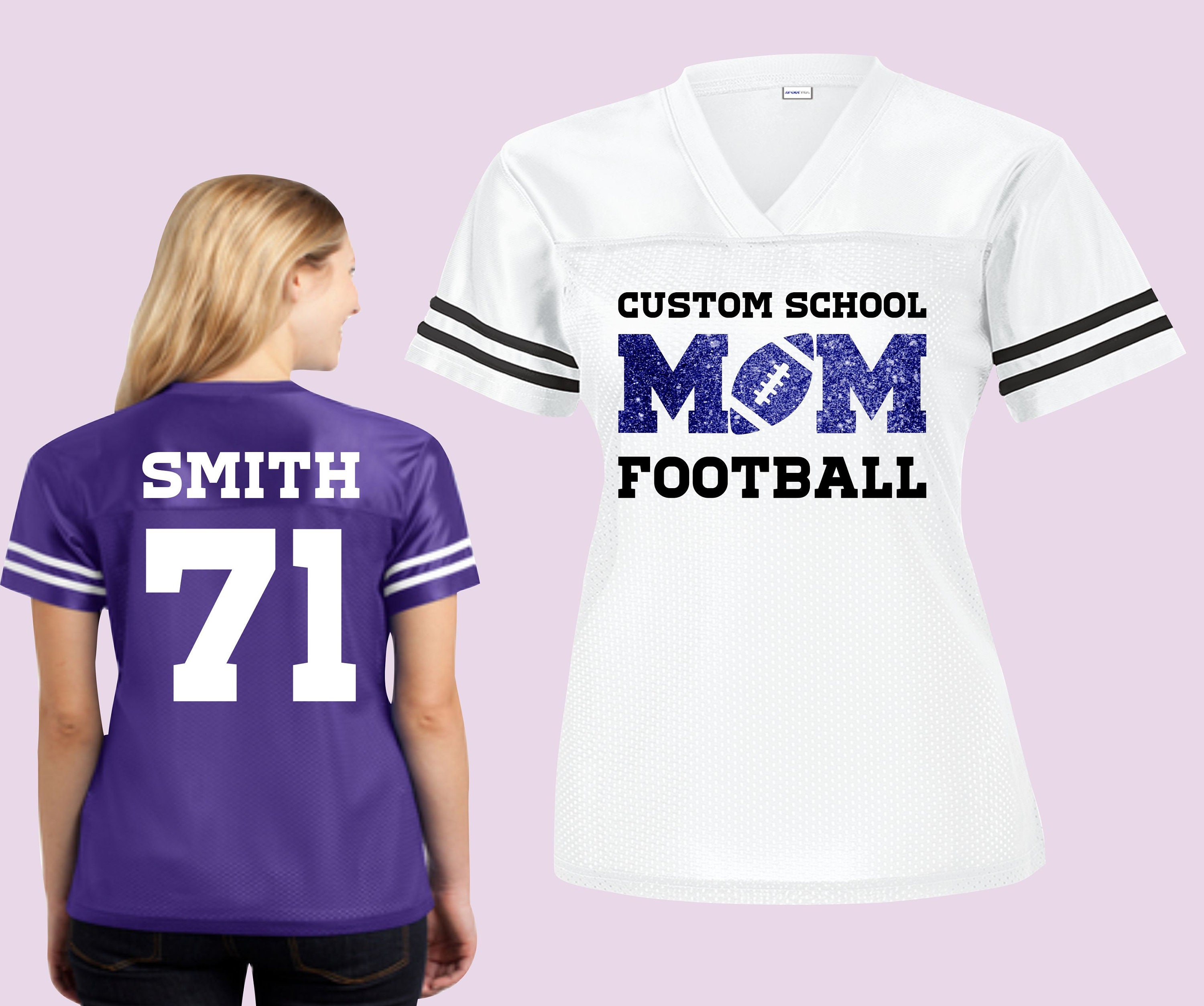 Custom Football Jersey Football Mom Jersey Custom Fan Etsy