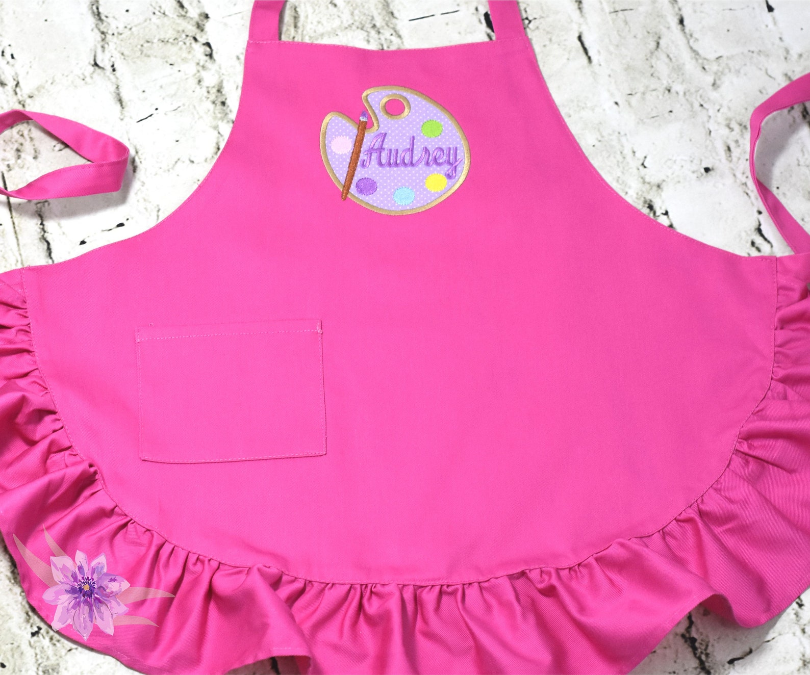 Paint Palette Girls Apron Kids Personalized Apron Kids Etsy