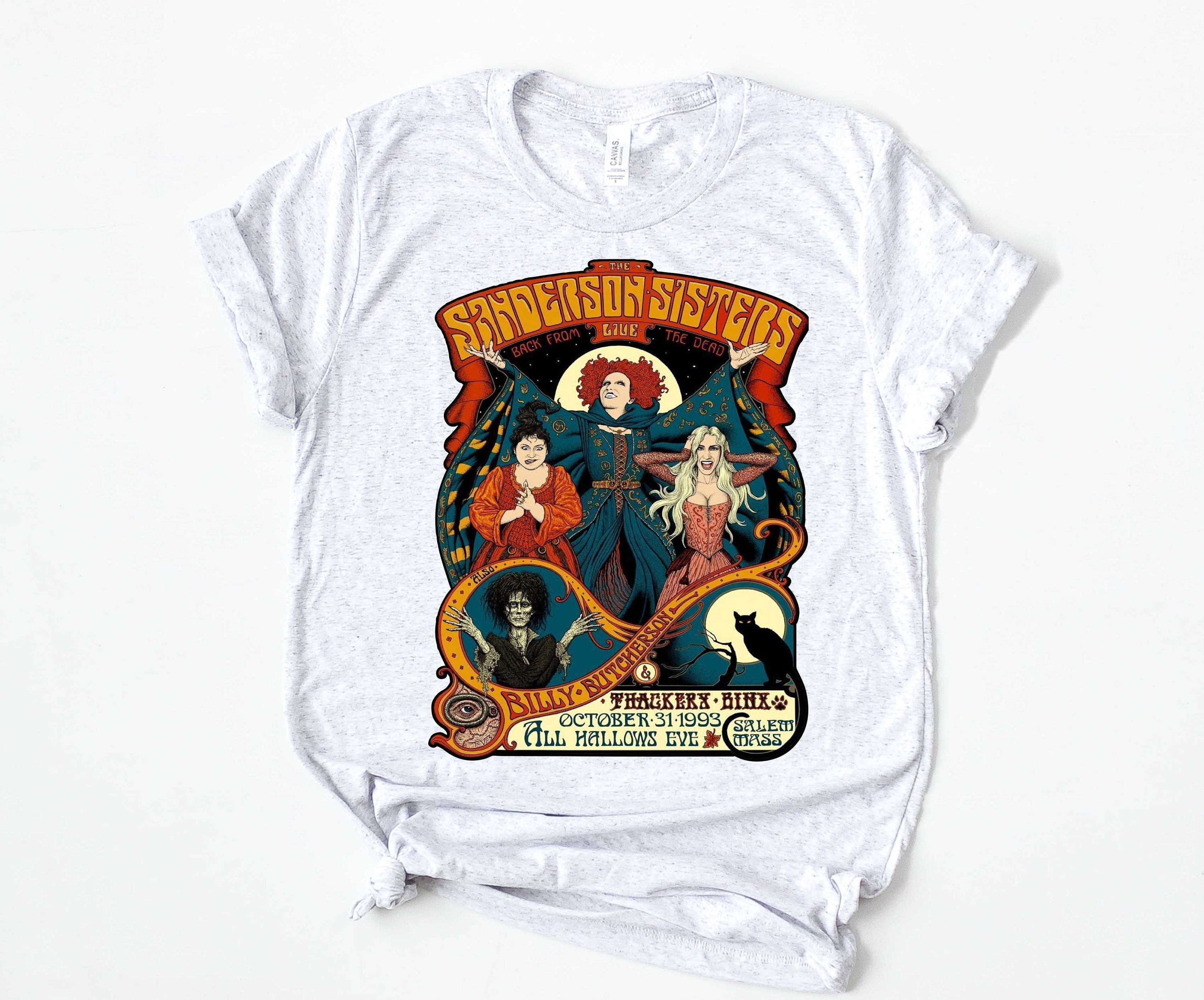 thumbnail: Ykomow Halloween T-shirt Vrouwen - Vintage Sanderson Sisters Heks Grafisch T-shirt