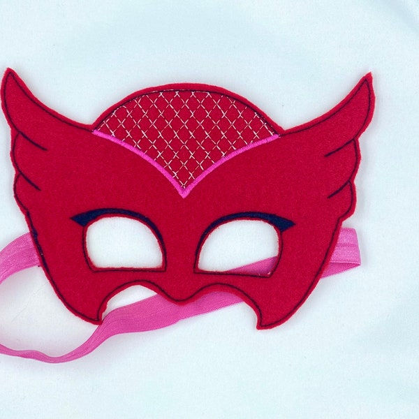 Kids Felt Mask, PJ Mask Owlette Felt Mask, Child Mask, Kids Mask, Felt Playtime Mask, Kids Party Favor, Shopkin Mask, Halloween Mask