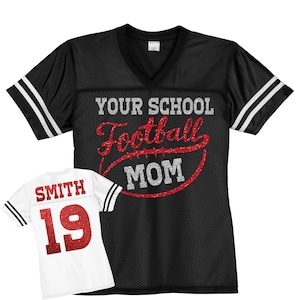 Football Mom Jersey, Custom Football Fan Jersey, Personalized Sports Mom Jersey with Player Name and Number, Football Mom Replica Jersey