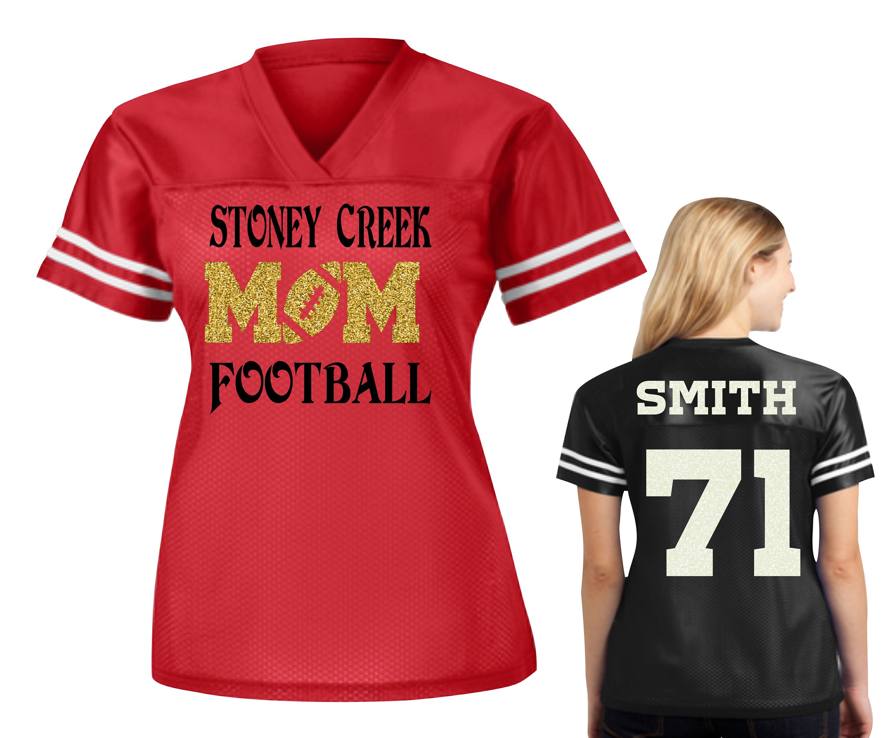 Custom Football Jersey Football Mom Jersey Custom Fan Etsy