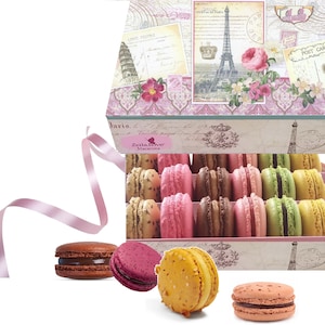 LeilaLove -18 classic gourmet Macarons Eiffel tower gift box