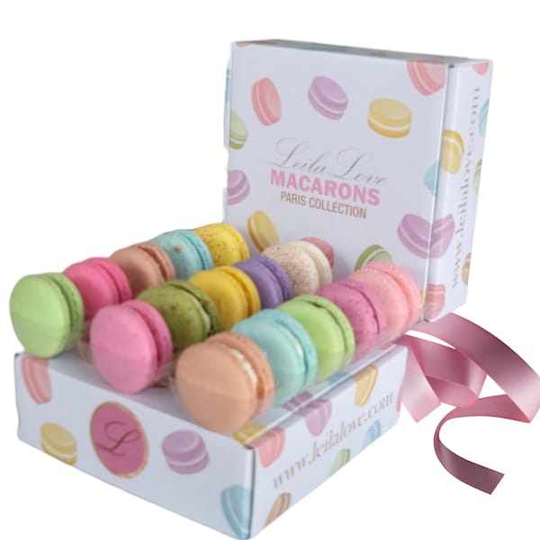 Gourmet Macarons Gift Box - 12 Flavors, Freshly Made