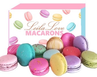 LeilaLove Macarons - Dozen Macarons Ooh la la gift box