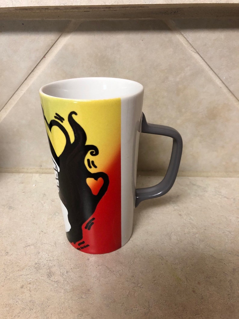 12 oz tall Coffee mug blueredyellow blended
