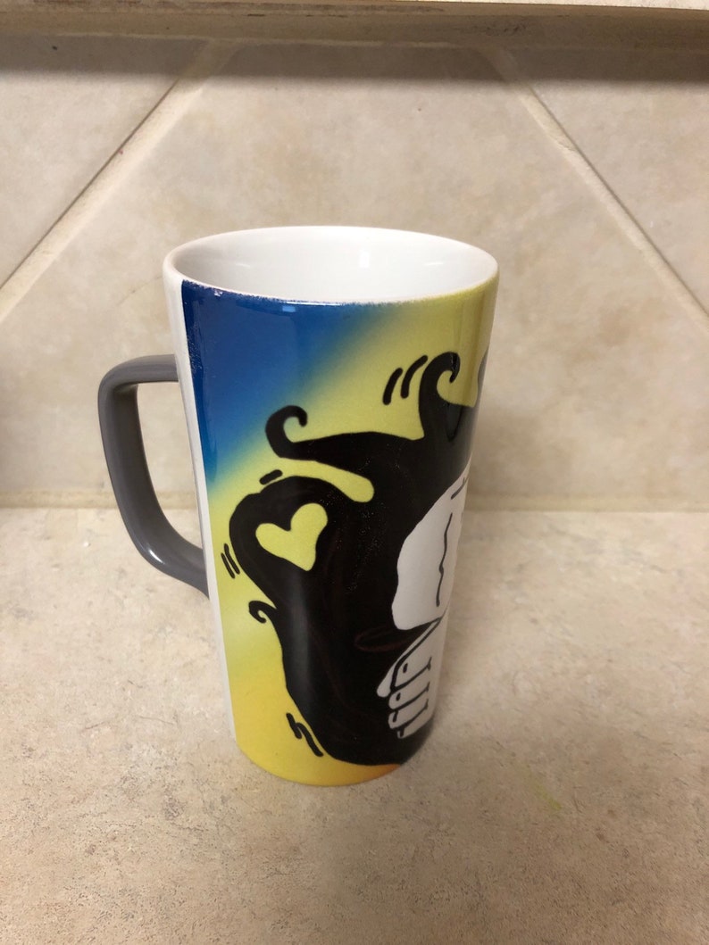 12 oz tall Coffee mug blueredyellow blended