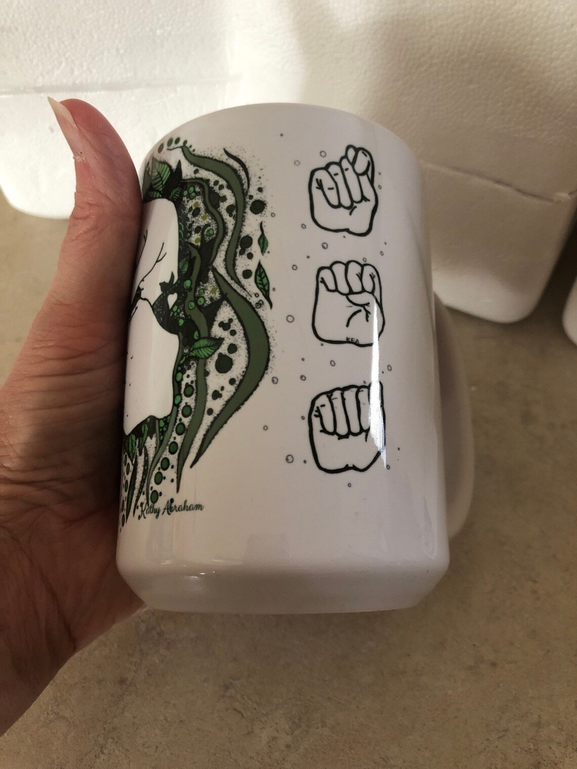 Tea in Green Tangles ASL by KFA 15 Oz Mug Etsy