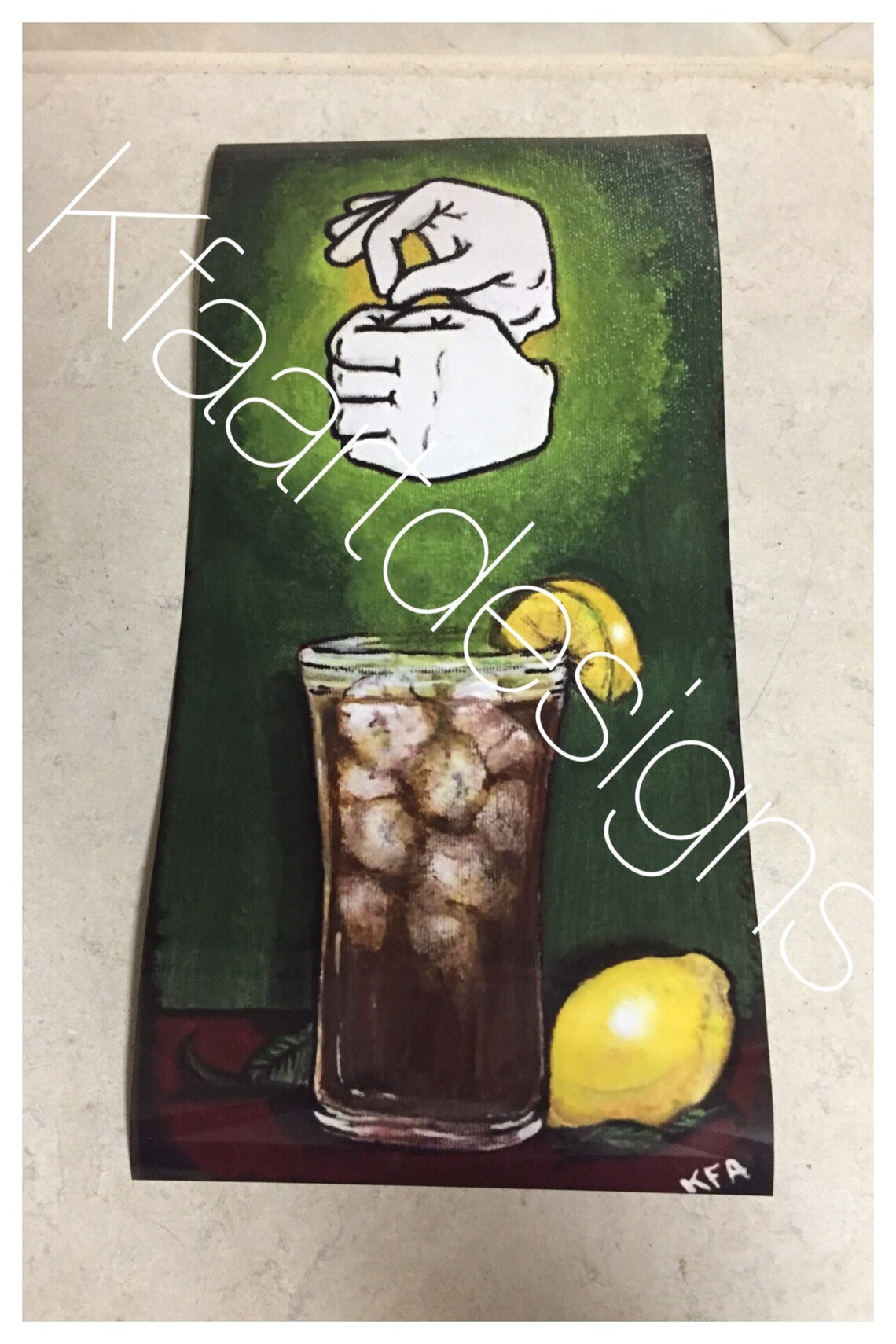 Iced tea ASL poster 8x16 Etsy