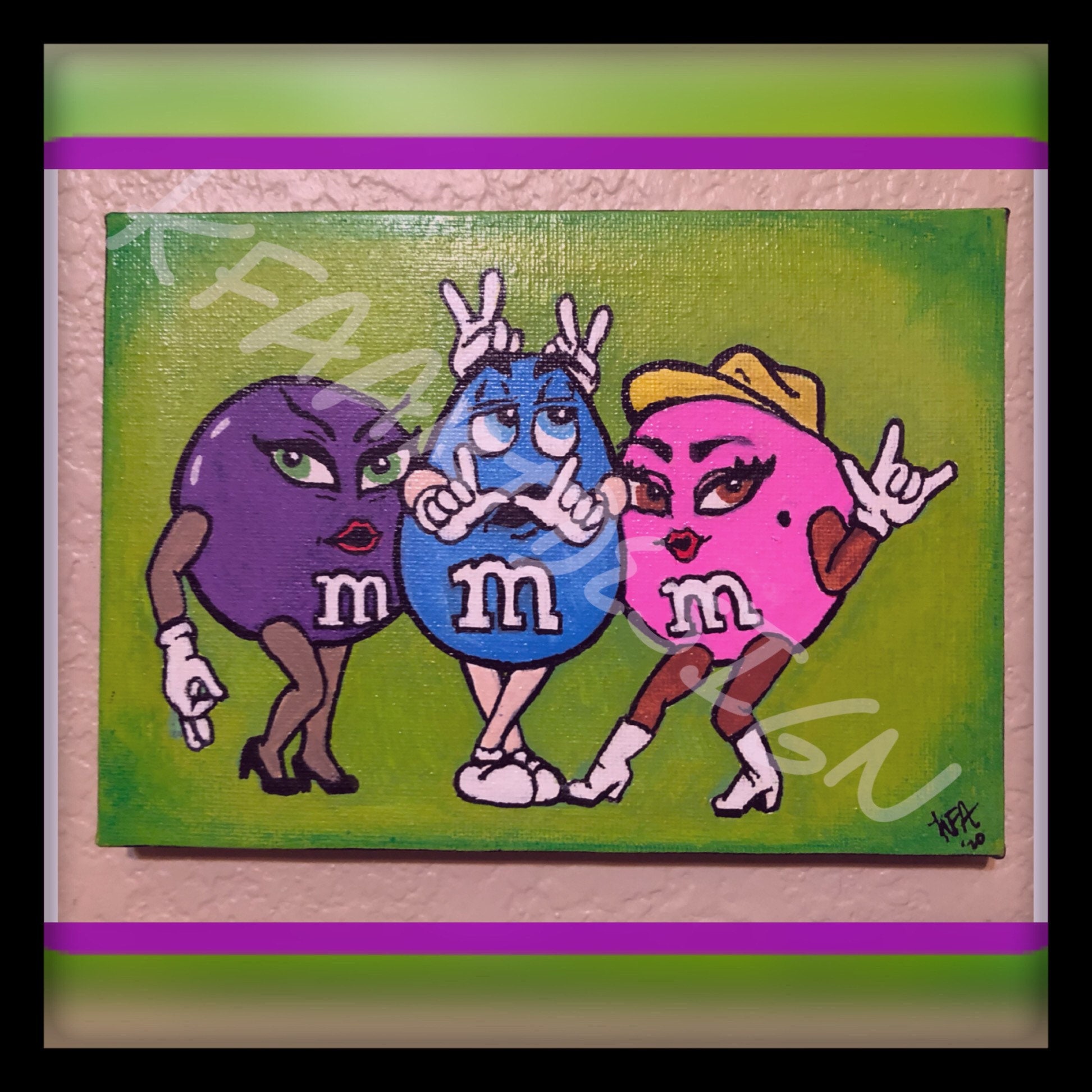 m-m-candy-painting-5x7-stretched-canvas-etsy