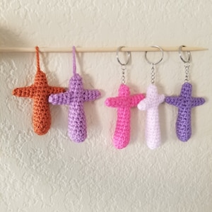 Crochet Cross Keychain