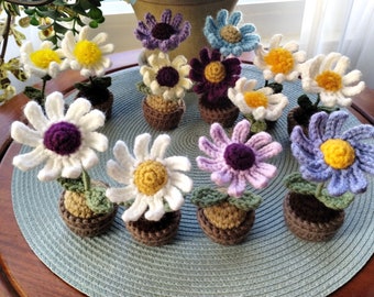 Crochet Daisy Flower in a Pot