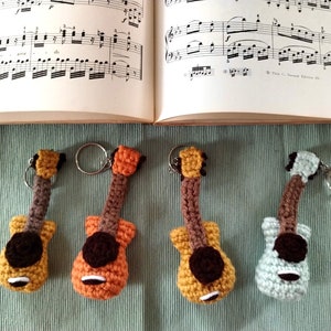 Crochet Guitar keychain