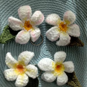 Crochet Plumeria Key ring
