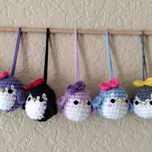 Crochet baby penguin keychain