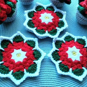 Crochet Poinsettia Coaster in a Pot