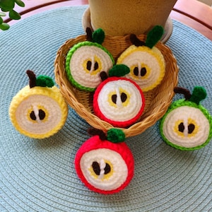Crochet fruit | Half Apple