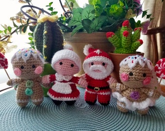 Crochet Stuffed Santa Couple | Christmas Decor