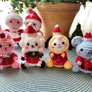 BTS Crochet | Bangtan| BT21 Baby Koya / Cooky / Chimmy / RJ | Christmas Edition